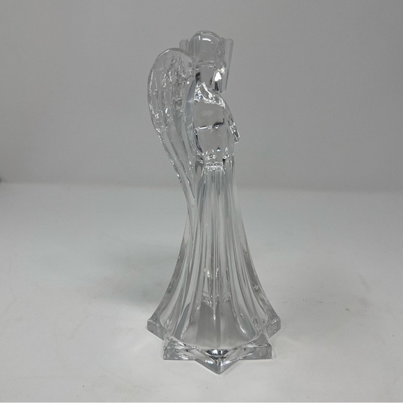 Angle Clear Glass Winged Decorative Holiday Candleholder - Picture 4 of 8
